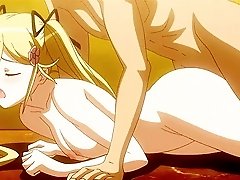 Hot blonde anime girl in bathroom fuck